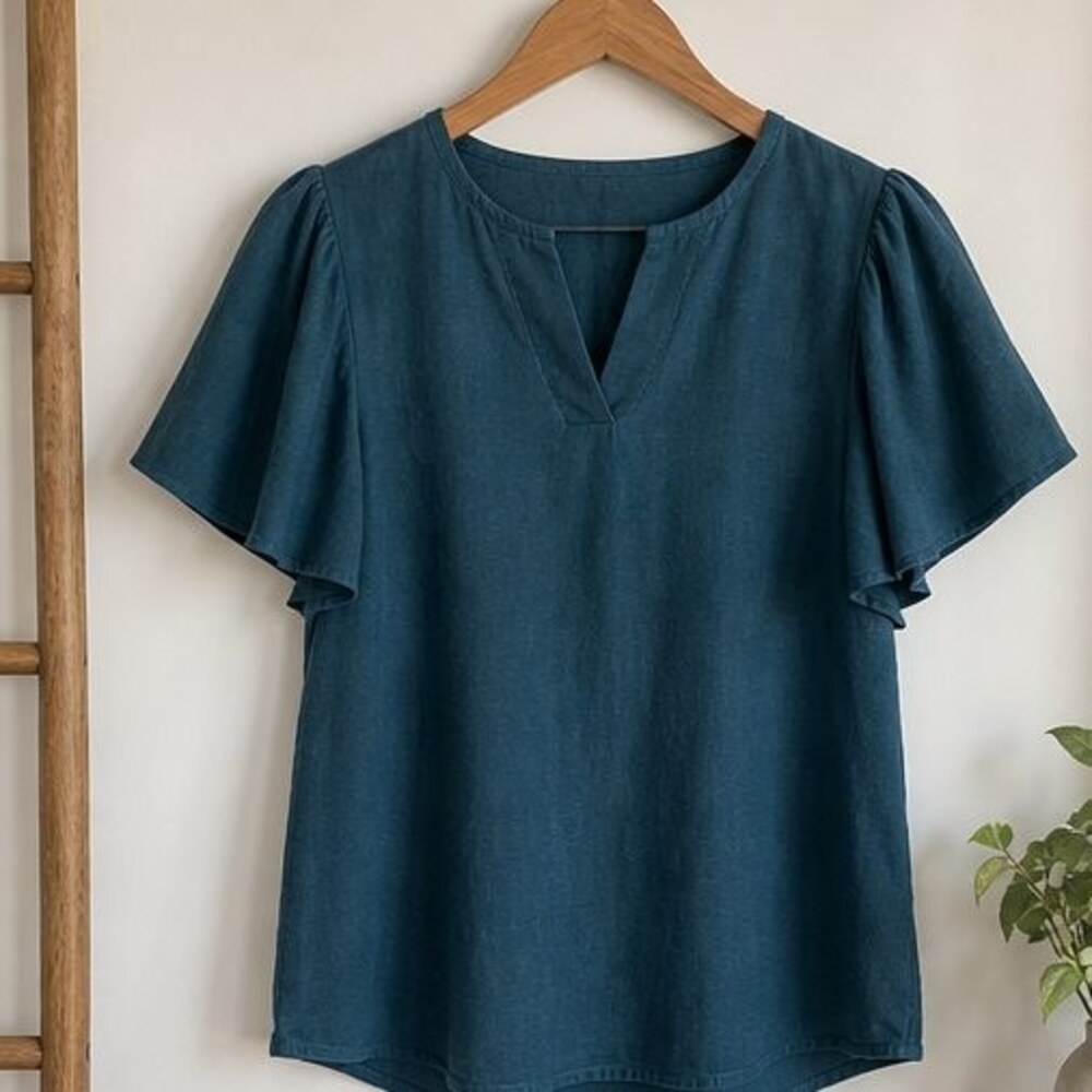 Teal Puff Sleeve Top